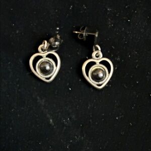Elegant Silver Heart Earrings